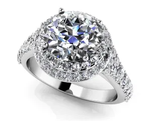 Fancy Double Halo Lab-Grown Diamond Engagement Ring with 1.92 ct. (1.25 ct. center diamond)