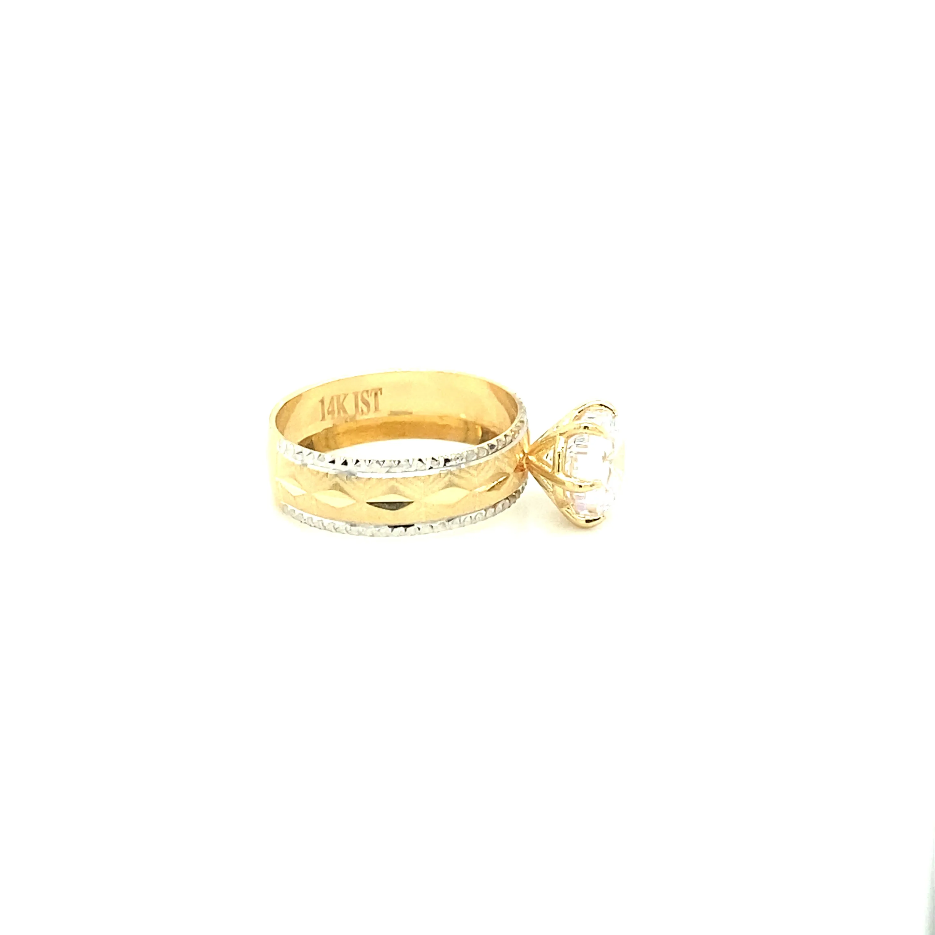 Fancy Engagement Two Tones Ring- 60982