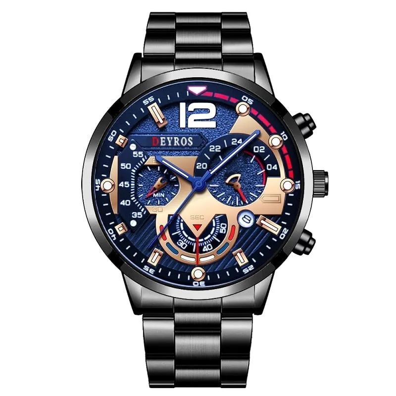 Fashion Mens Stainless Steel Watches Luxury