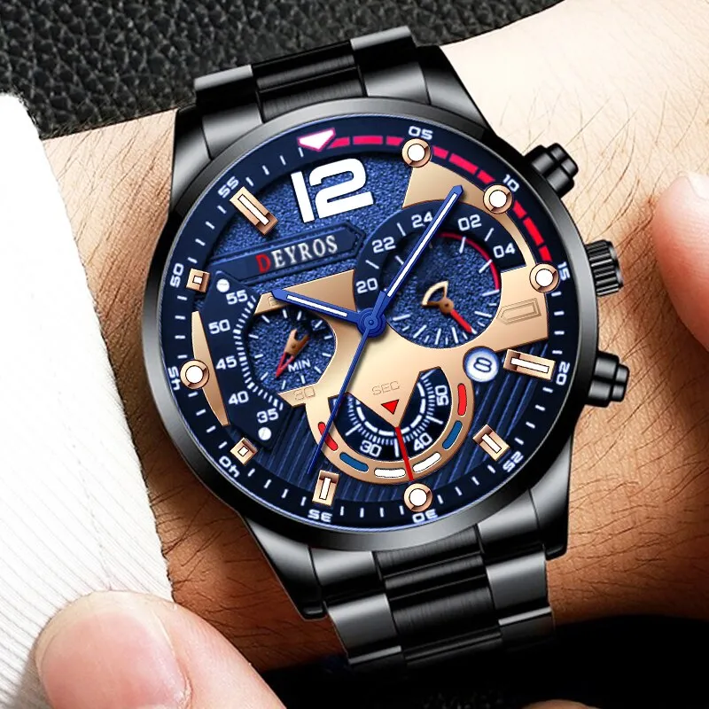 Fashion Mens Stainless Steel Watches Luxury