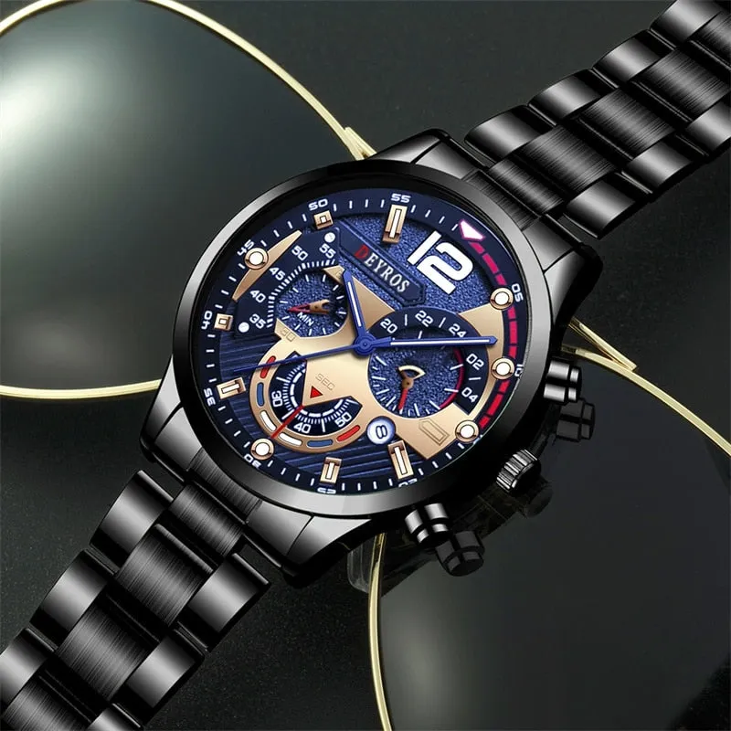 Fashion Mens Stainless Steel Watches Luxury