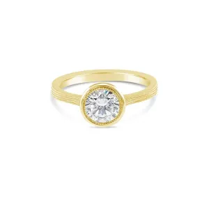 Fern Finish 14K Yellow Gold R523FF-1 Engagement Ring