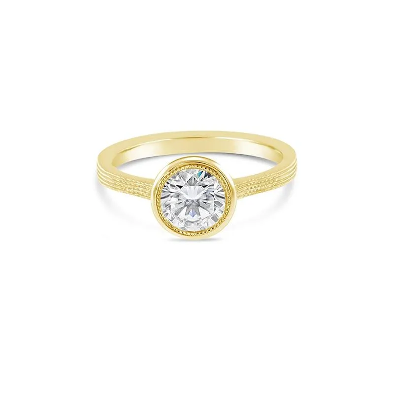 Fern Finish 14K Yellow Gold R523FF-1 Engagement Ring