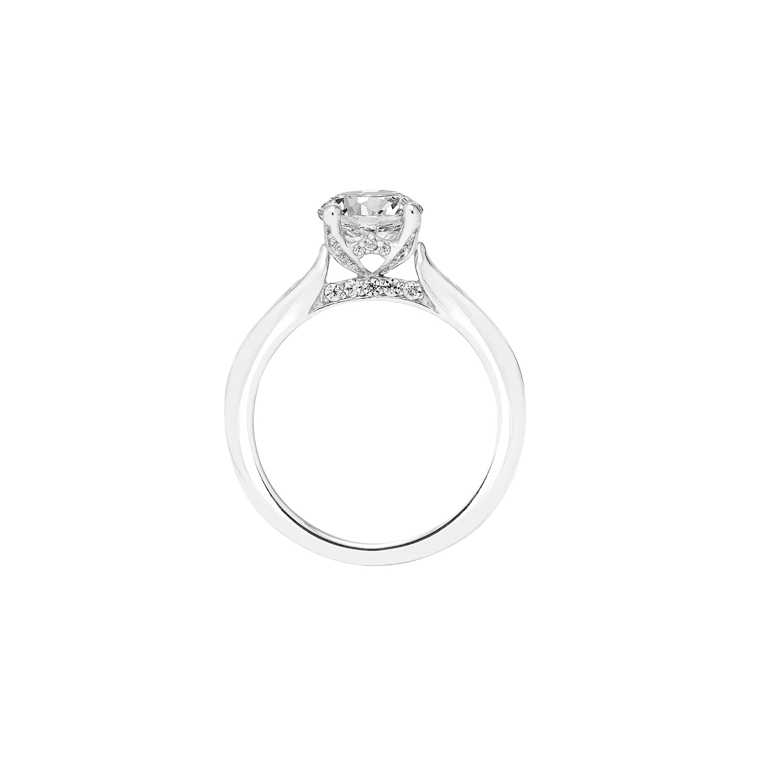 Fink's Exclusive Round Diamond and Cutout Diamond Shank Engagement Ring