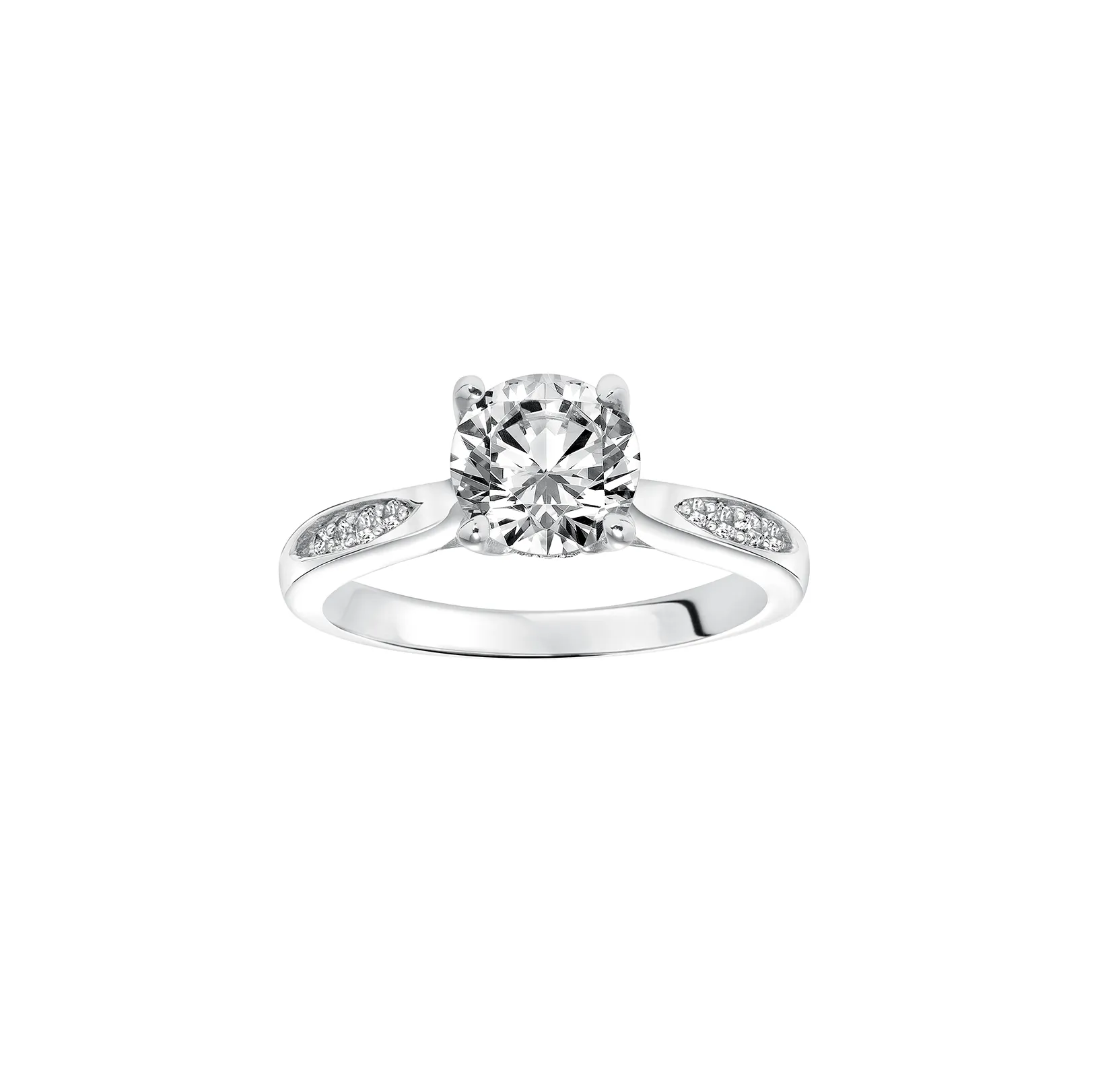 Fink's Exclusive Round Diamond and Cutout Diamond Shank Engagement Ring