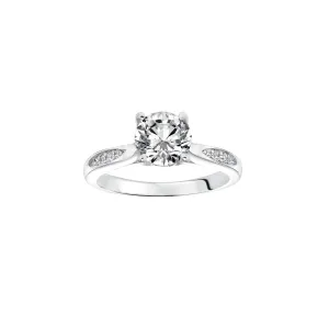 Fink's Exclusive Round Diamond and Cutout Diamond Shank Engagement Ring