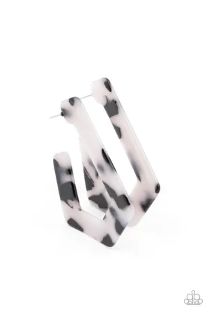 Flat Out Fearless White Paparazzi Earrings