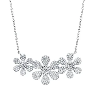 Fleur Trois Diamond Flower Necklace