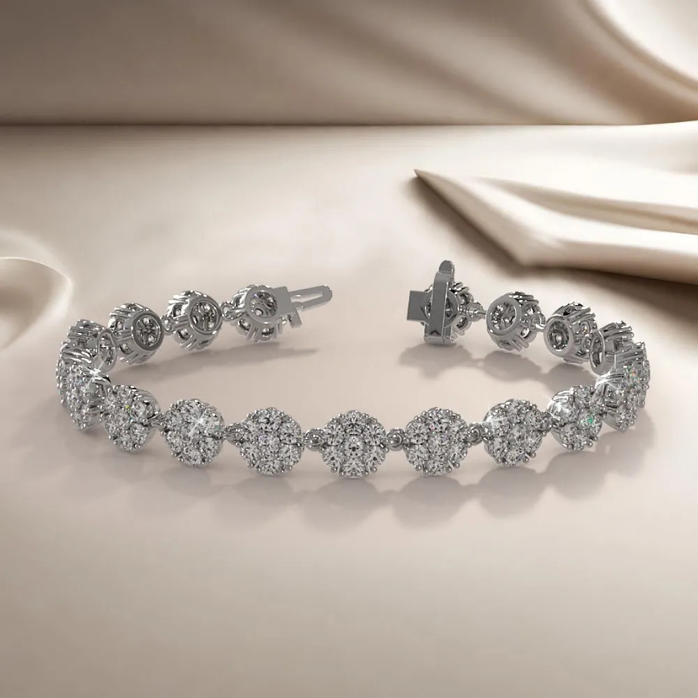 Flowers Of Love Diamond Bracelet with 12.50 ct.(finished) 3mm