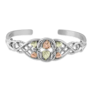 Foliage Cuff - Sterling Silver Black Hills Gold Bracelet