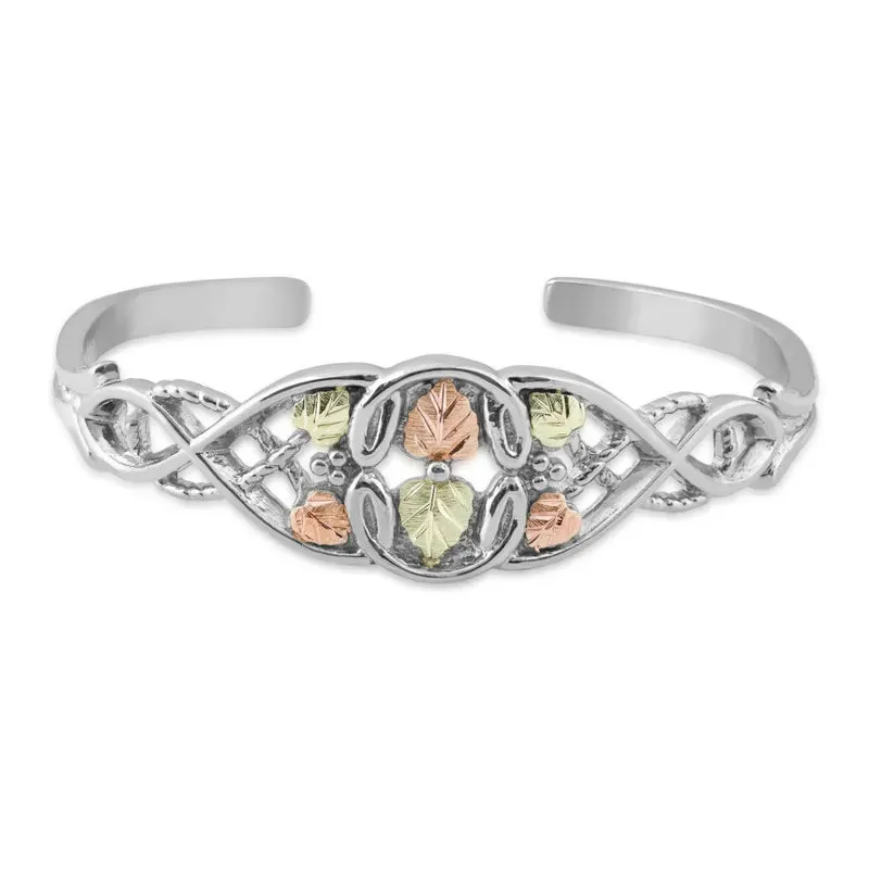 Foliage Cuff - Sterling Silver Black Hills Gold Bracelet