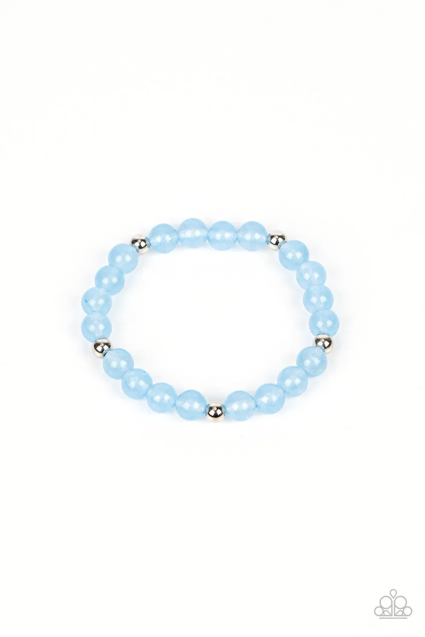 Forever and a DAYDREAM - Blue - Glassy Bead Paparazzi Stretchy Bracelet