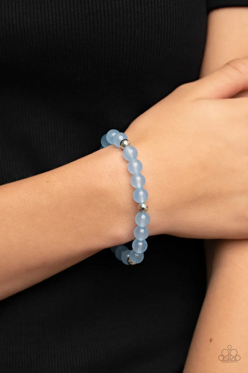 Forever and a DAYDREAM - Blue - Glassy Bead Paparazzi Stretchy Bracelet