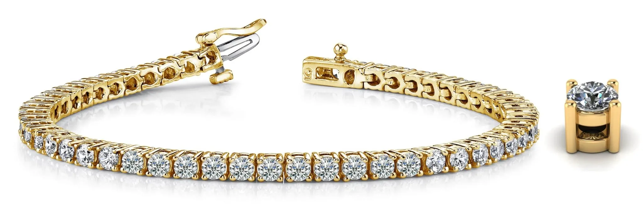 Four Prong Classic Lab-Grown Diamond Tennis Bracelet with 3.98 ct.(finished) 2.6mm