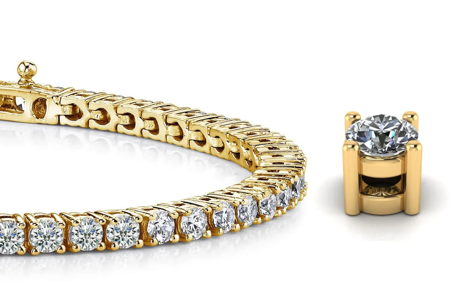 Four Prong Classic Lab-Grown Diamond Tennis Bracelet with 3.98 ct.(finished) 2.6mm