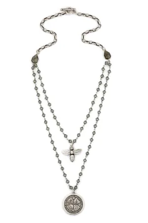French Kande Miel Pendant & Un Demi Medallion Necklace