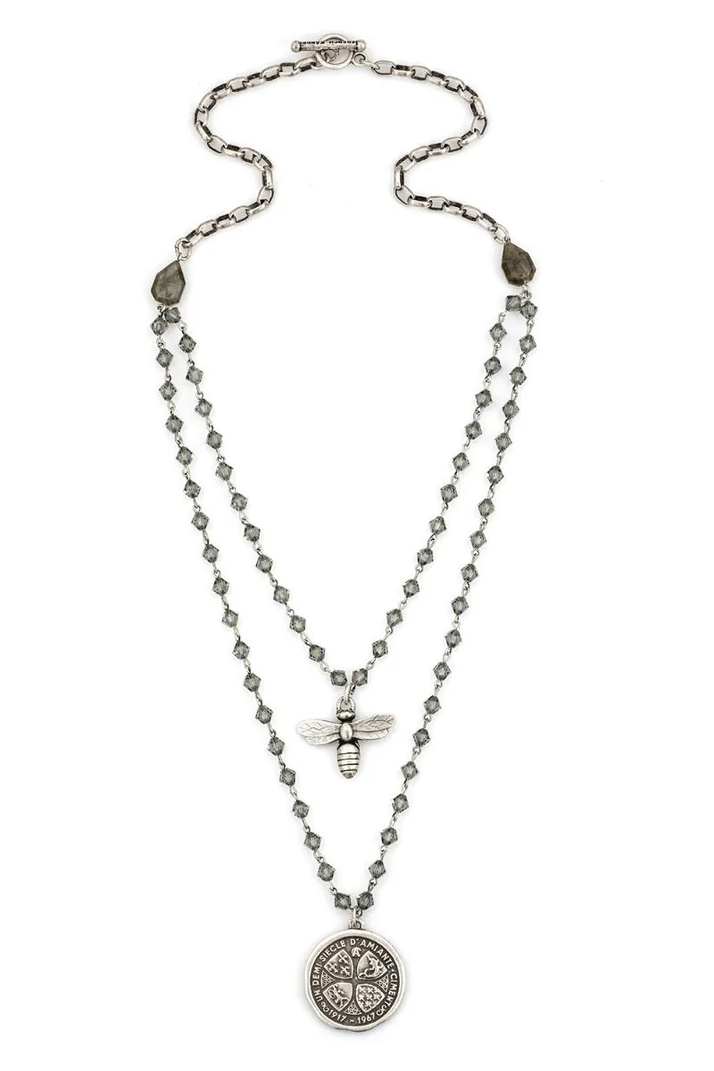 French Kande Miel Pendant & Un Demi Medallion Necklace