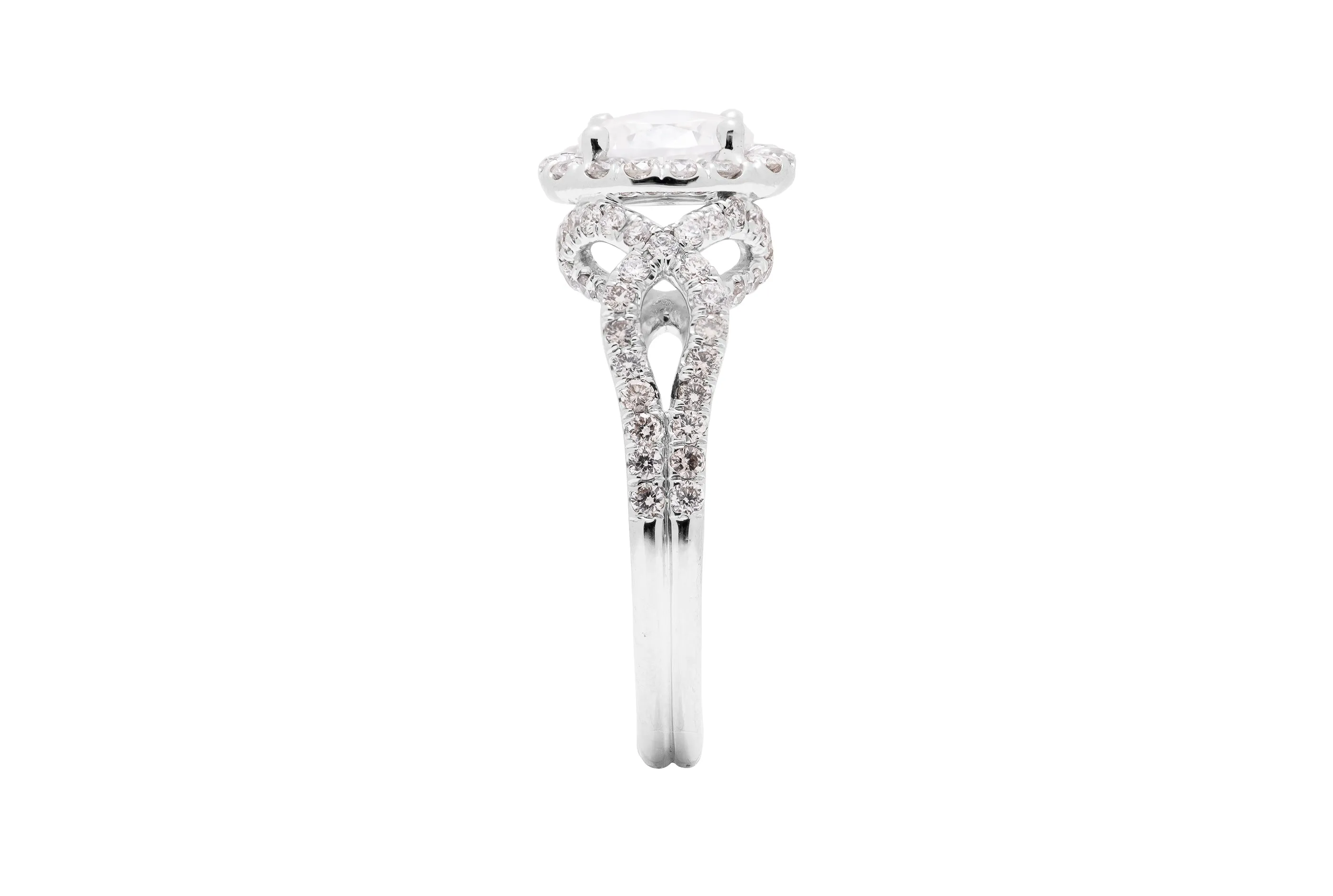 Full Pave Ribbon Diamond Engagement Ring