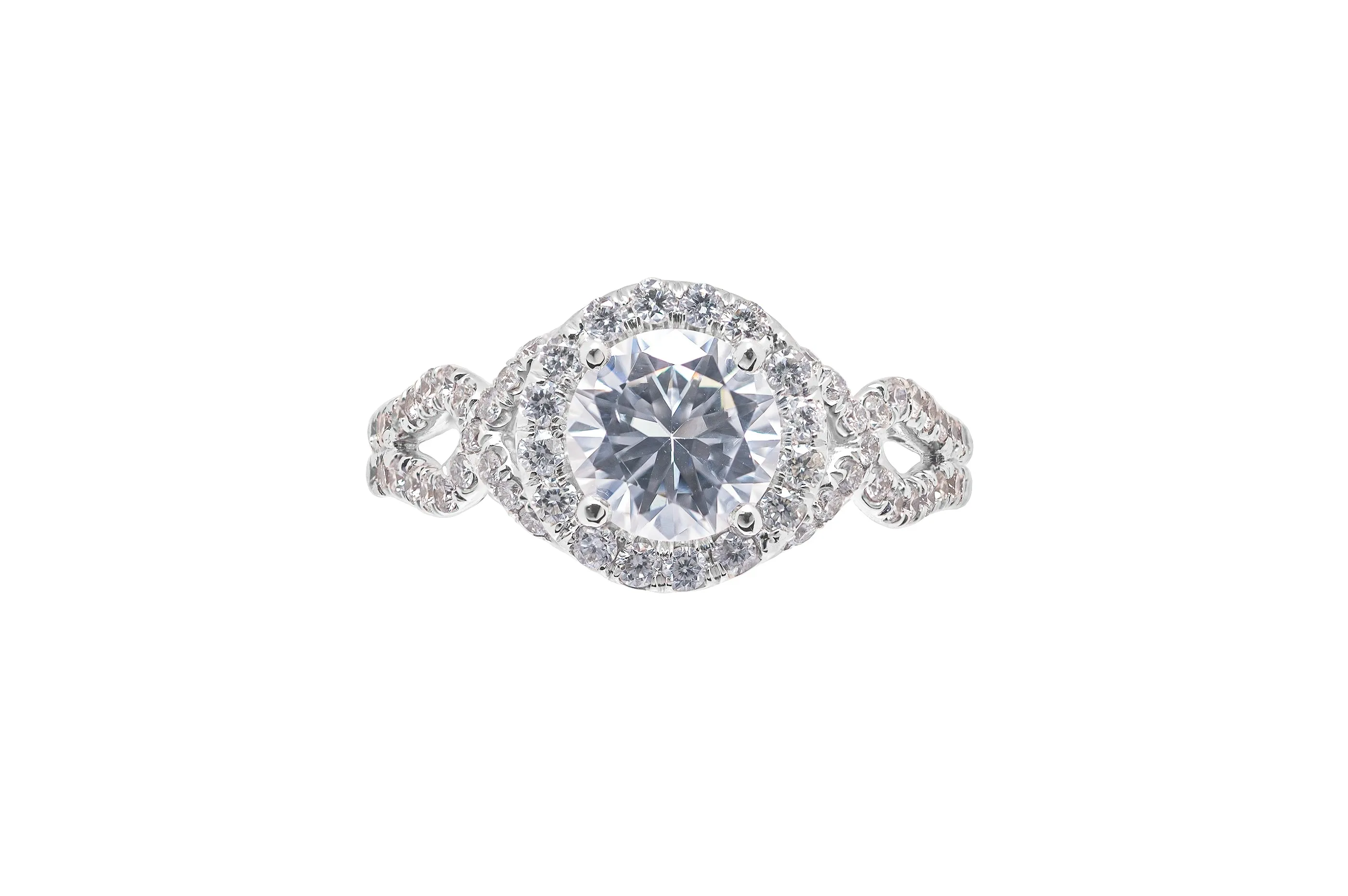 Full Pave Ribbon Diamond Engagement Ring
