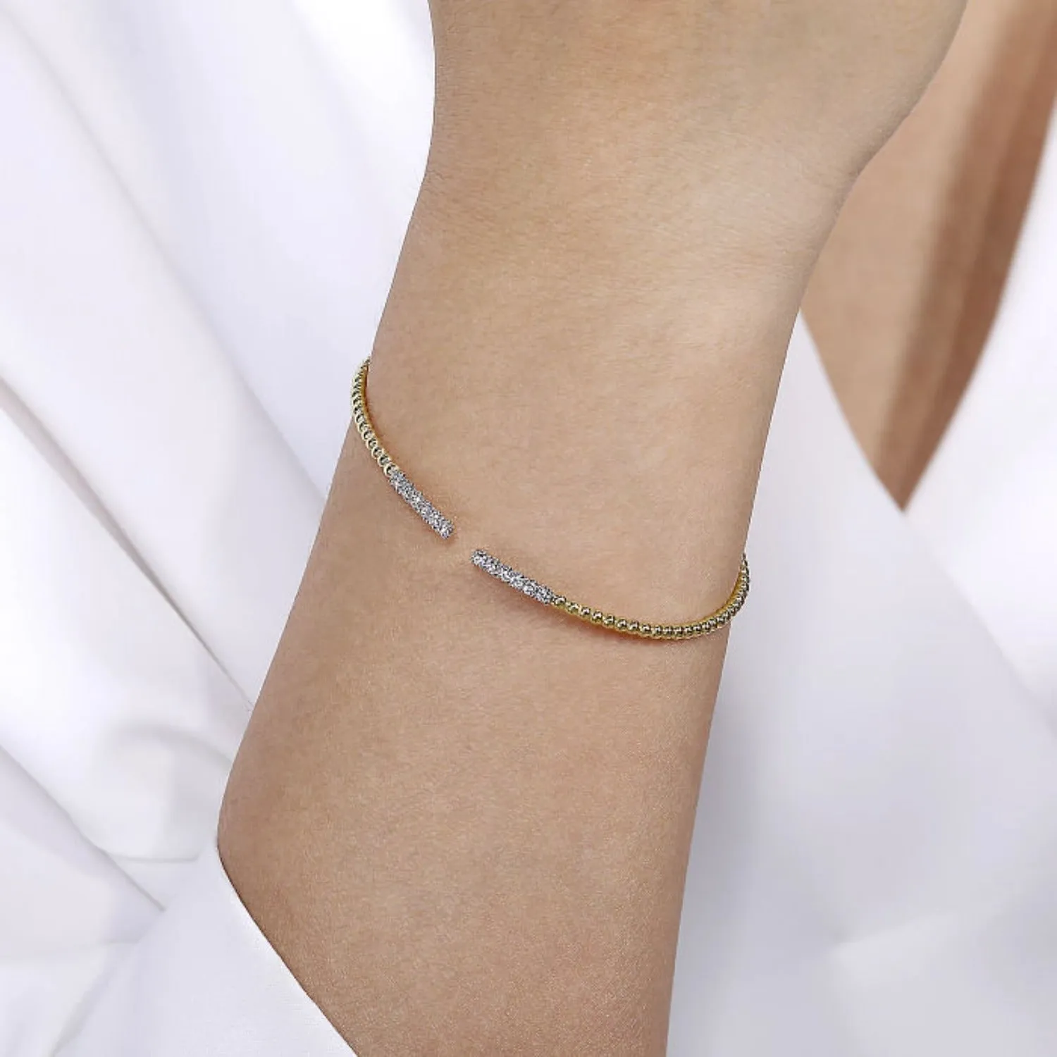 Gabriel & Co. Bujukan Open Diamond Pave Bangle Bracelet