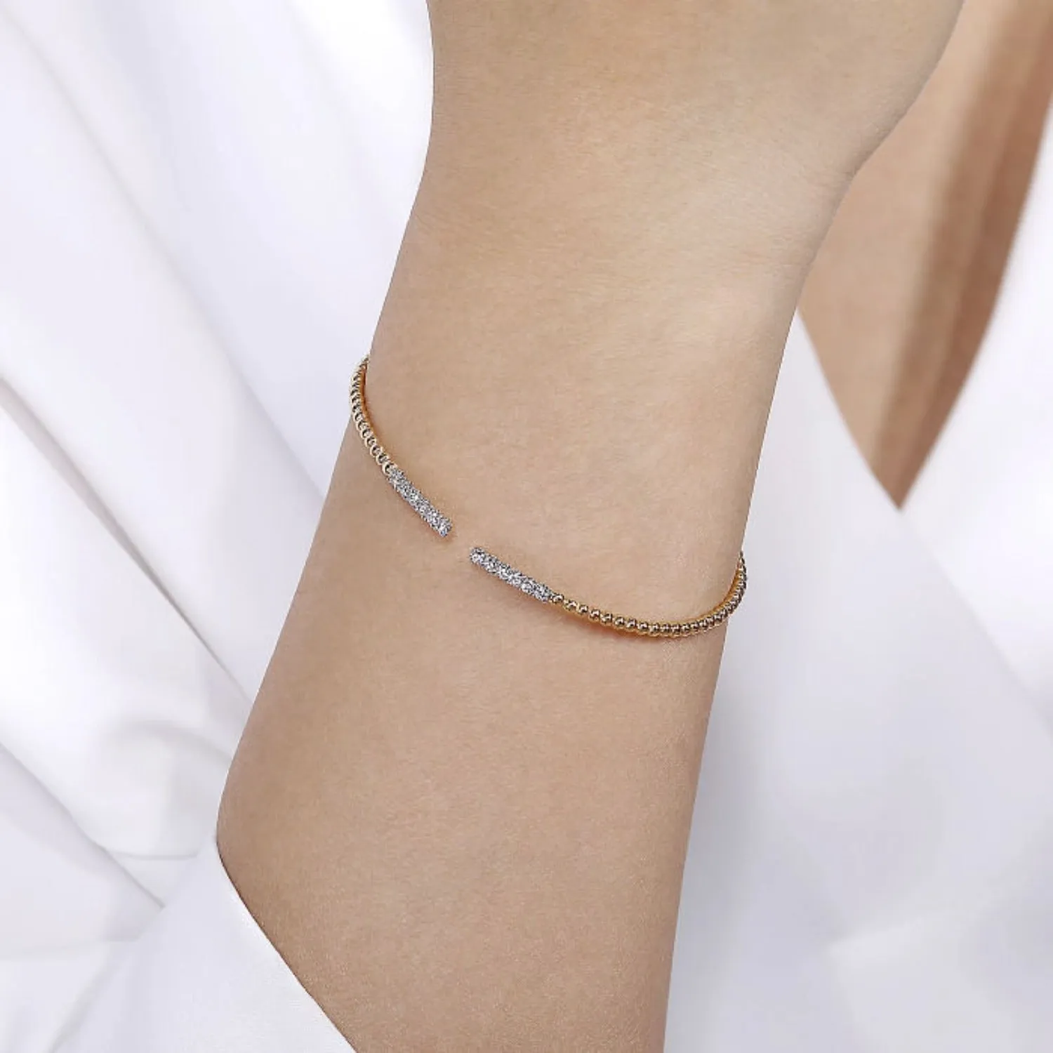 Gabriel & Co. Bujukan Open Diamond Pave Bangle Bracelet