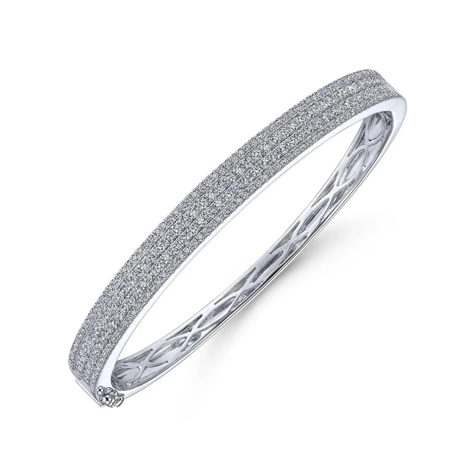 Gabriel & Co. Four Row Pave Set Diamond Bangle