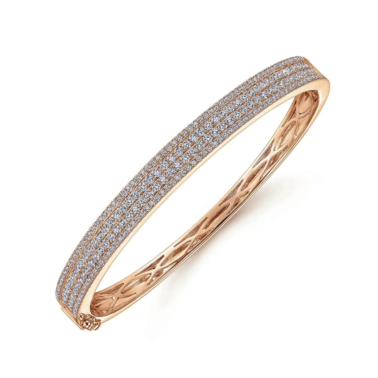 Gabriel & Co. Four Row Pave Set Diamond Bangle