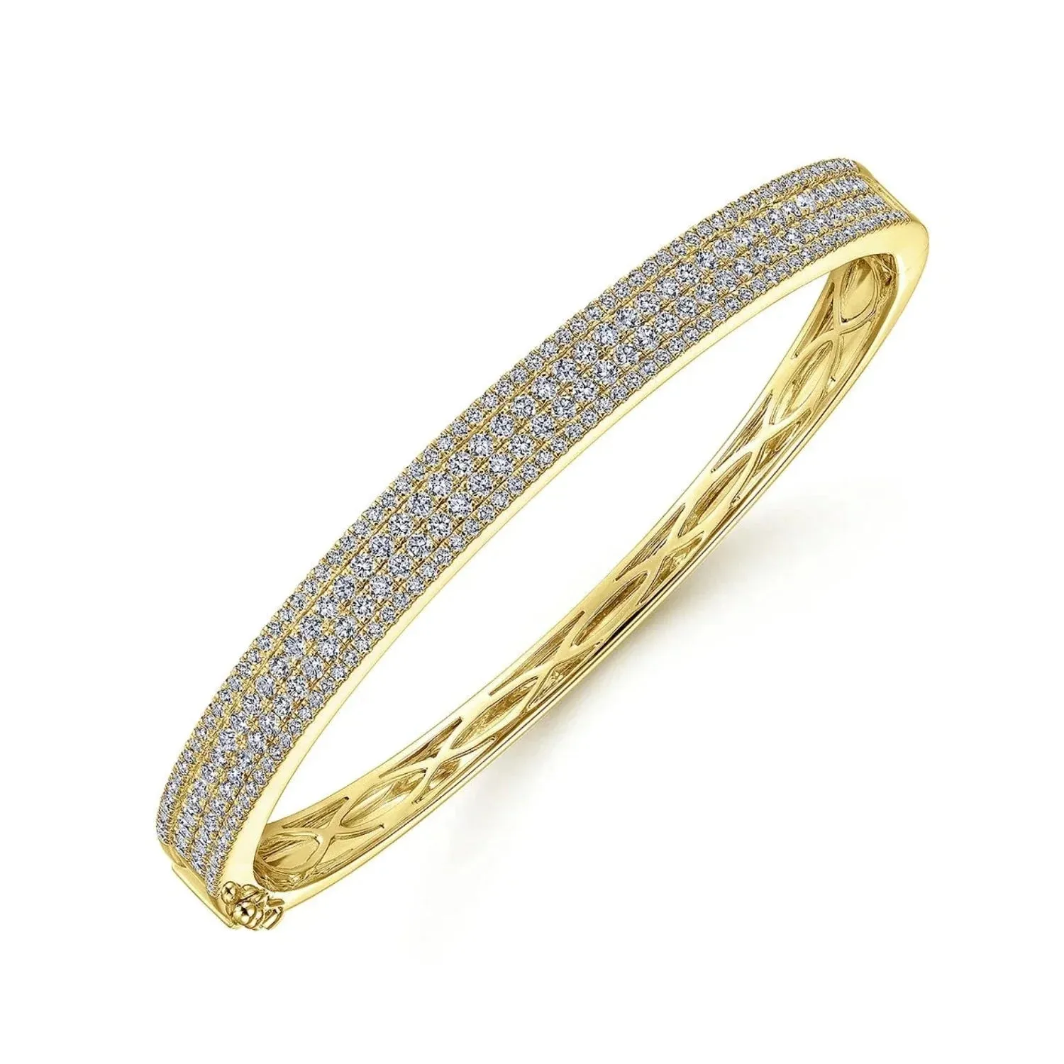 Gabriel & Co. Four Row Pave Set Diamond Bangle