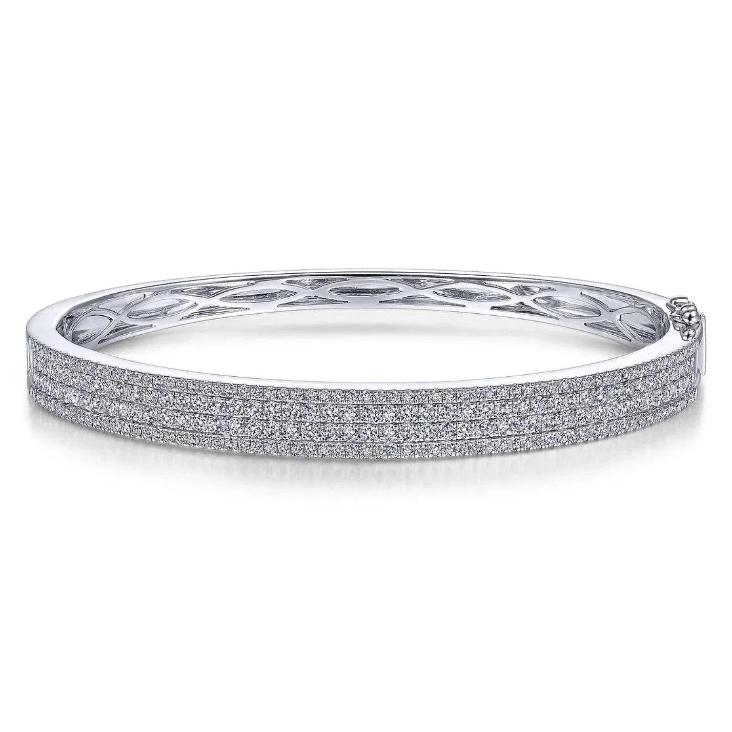 Gabriel & Co. Four Row Pave Set Diamond Bangle