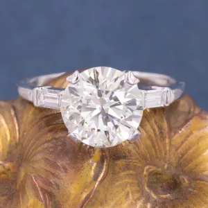 GIA-Certified 2.19 Carat Diamond Ring C. 1950s