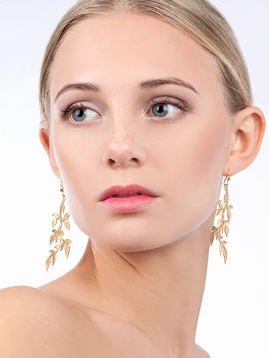 Gilded Sterling Silver Branch Earrings