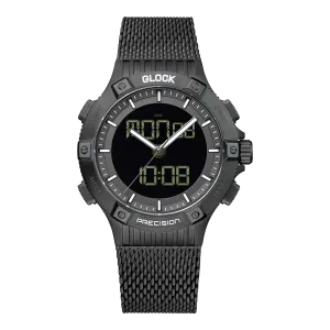 Glock Men's Stainless Steel Quartz Digital Analog Watch Gunmetal GW-24-1-24