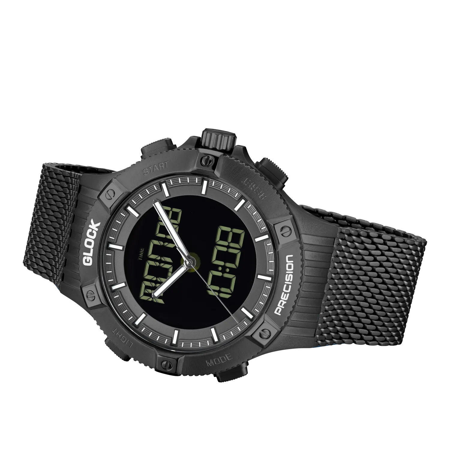 Glock Men's Stainless Steel Quartz Digital Analog Watch Gunmetal GW-24-1-24