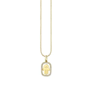 Gold & Diamond Hamsa Open Icon Charm