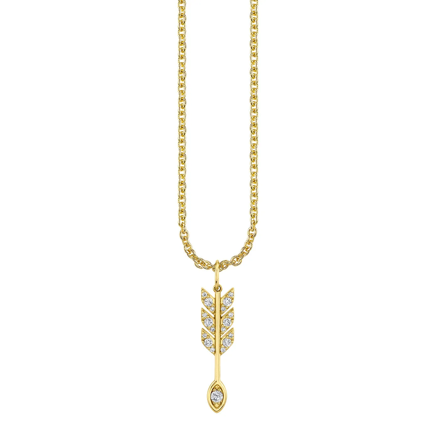 Gold & Diamond Marquise Eye Arrow Charm