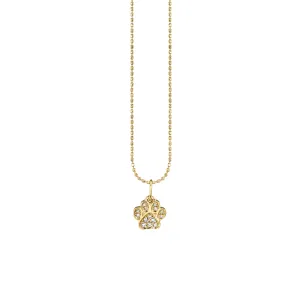 Gold & Diamond Small Paw Print Charm