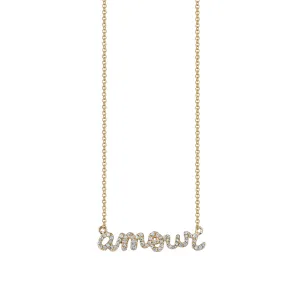 Gold & Pavé Diamond Amour Necklace