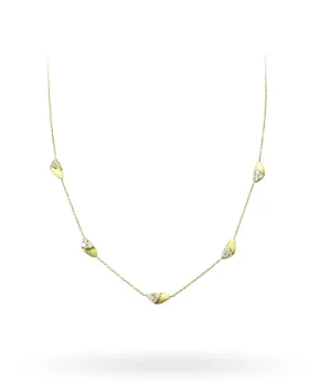 Gold and Diamond Station Necklace