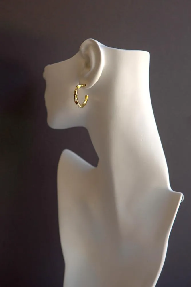Gold Hammered Hoop Earrings