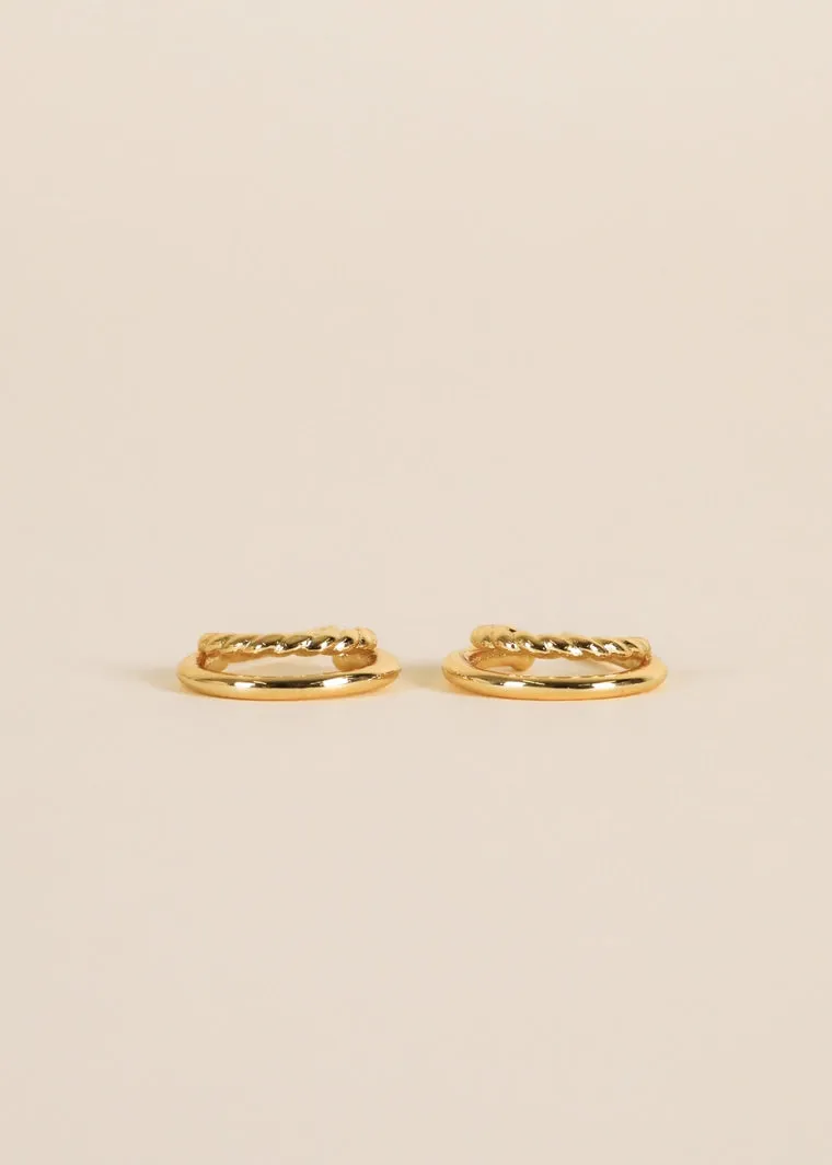 Gold Hoop - Double - Earrings