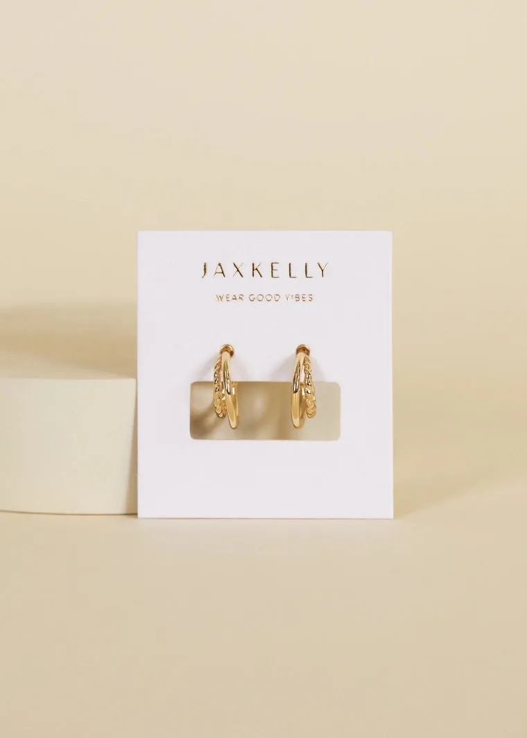 Gold Hoop - Double - Earrings