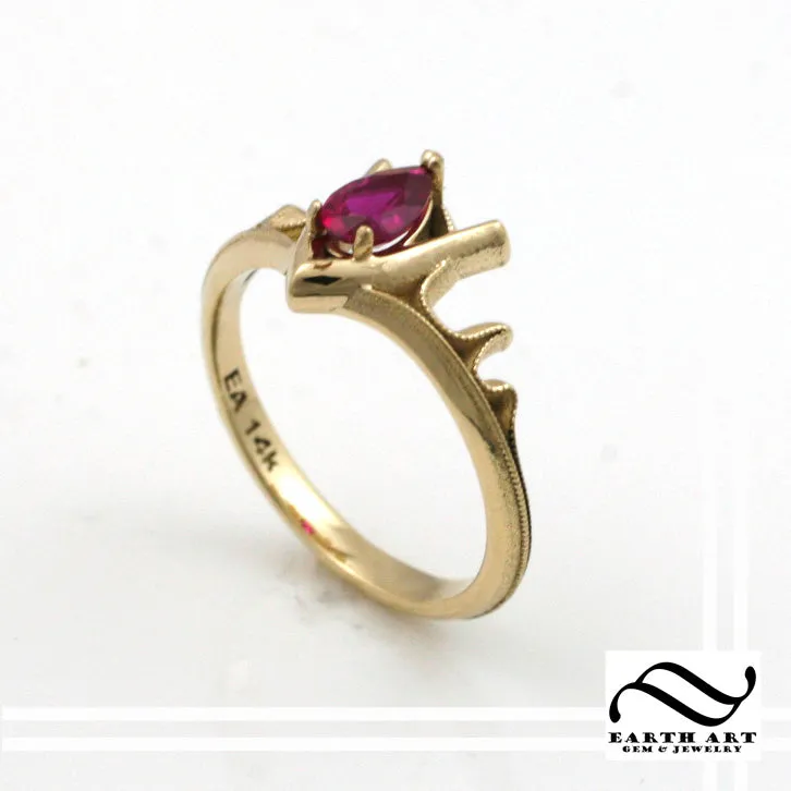 Goron's Ruby Ring - Legend of Zelda -Solid 14k
