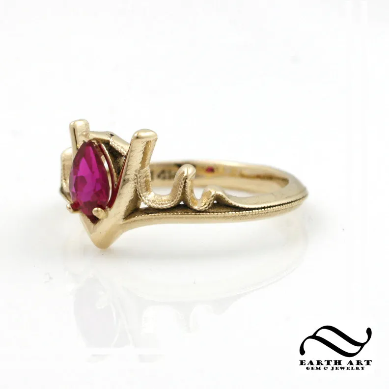 Goron's Ruby Ring - Legend of Zelda -Solid 14k