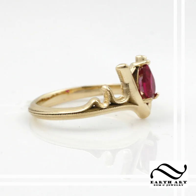 Goron's Ruby Ring - Legend of Zelda -Solid 14k