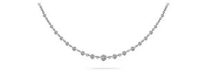 Graduated Diamond And Chain Link Diamond Necklace with 5.18 ct.(finished)