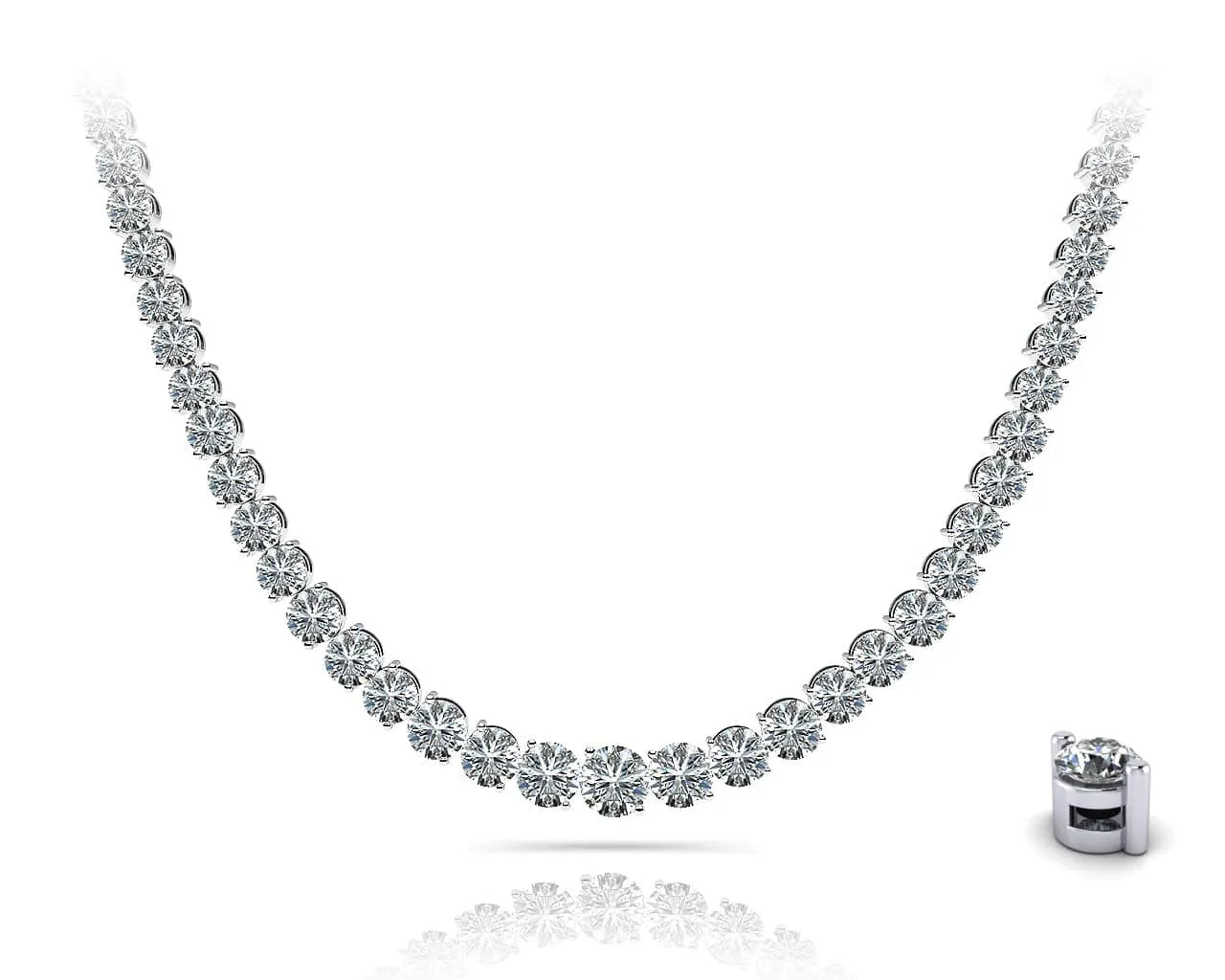 Graduated Diamond Strand Diamond  with 12.77 ct.(finished)
