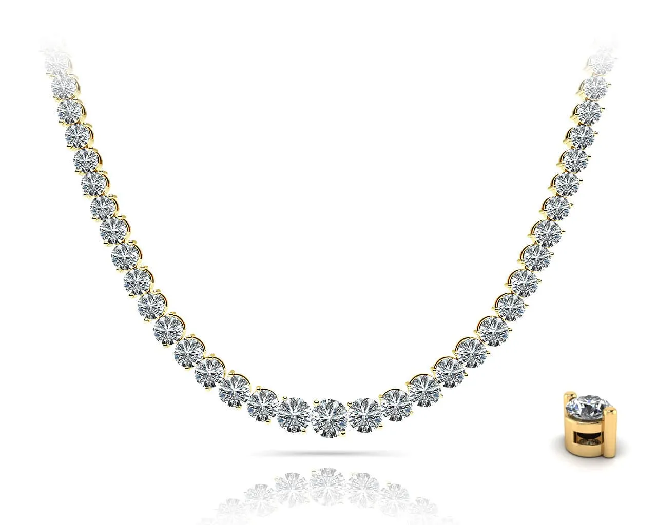 Graduated Diamond Strand Diamond  with 12.77 ct.(finished)