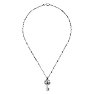 Gucci Sterling Reversible GG Key Marmont Necklace