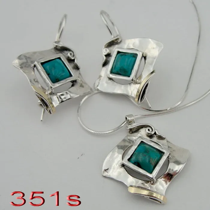 Hadar Designers Amethyst Earrings Handmade 9k Gold 925 Silver (MS 351)