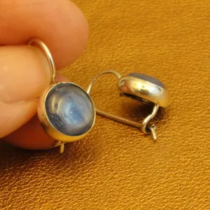 Hadar Designers Blue Kyanite Earrings Drop Dangle 925 Sterling Silver (ms 1875)y